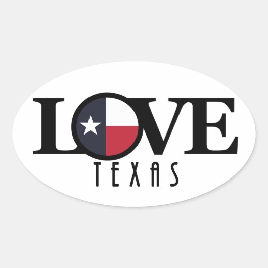 LOVE Texas Ovale Sticker (Voorkant)