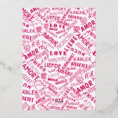 Love Text Black Gold Foil Valentijnsdag Kaart (Achterkant)