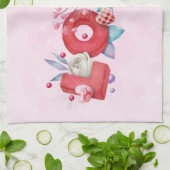 Love Text Bold Block FontWatercolor Theedoek (Gevouwen)