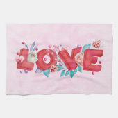 Love Text Bold Block FontWatercolor Theedoek (Horizontaal)