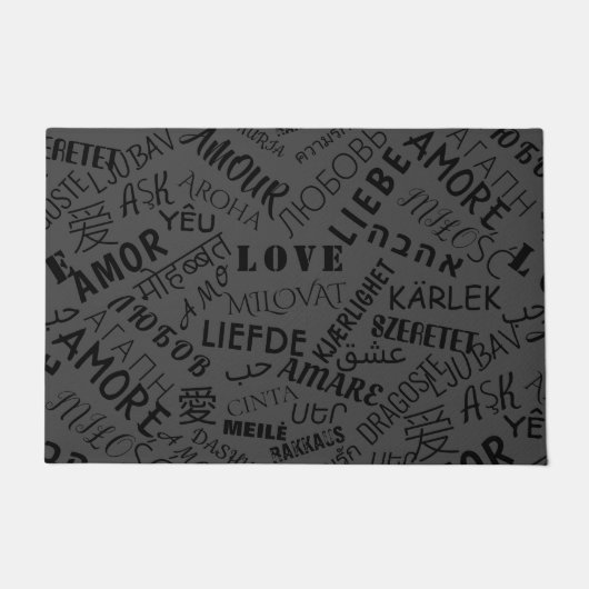 Love Text Doormat Meertalig - Kies kleuren Deurmat (Voorkant)