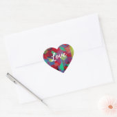 Love Text Heart Shape Bright & Cheerful Hart Sticker (Envelop)