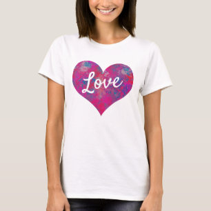 Love Text Heart Shape Cascade of Color T-shirt