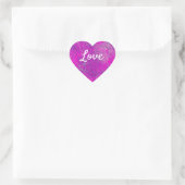 Love Text Heart Shape Networking in Pink Hart Sticker (Tas)