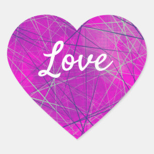 Love Text Heart Shape Networking in Pink Hart Sticker