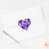 Love Text Heart Shape Paars Blue and Cool Hart Sticker (Envelop)