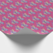 Love Text Heart Shape Pastel Patchwork Patroon Cadeaupapier (Hoek)