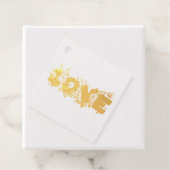 Love Text in Bold Block Letters Waterverf Bedankjes Labels (Met doos)