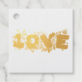 Love Text in Bold Block Letters Waterverf Bedankjes Labels