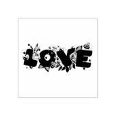 Love Text in Bold Block Letters Waterverf Rubberstempel (Afrduk)