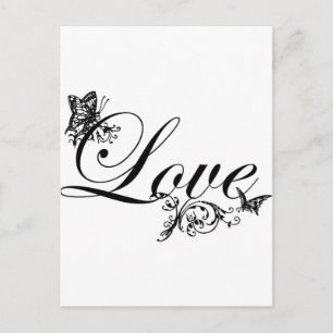 Love Text met Butterflies Custom Briefkaart