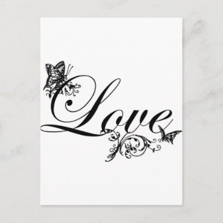 Love Text met Butterflies Custom Briefkaart