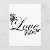 Love Text met Butterflies Custom Briefkaart (Voorkant)