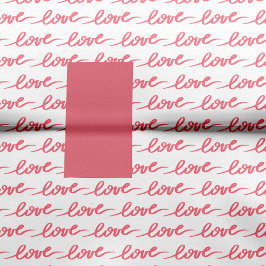 Love Text Pattern roze Valentijnsdag Tissuepapier