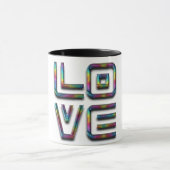Love Text Rainbow Elegant Typografie Mok (Midden)