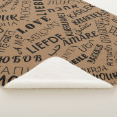Love Text Sherpa Blanket Kies kleuren Deken (3/4)