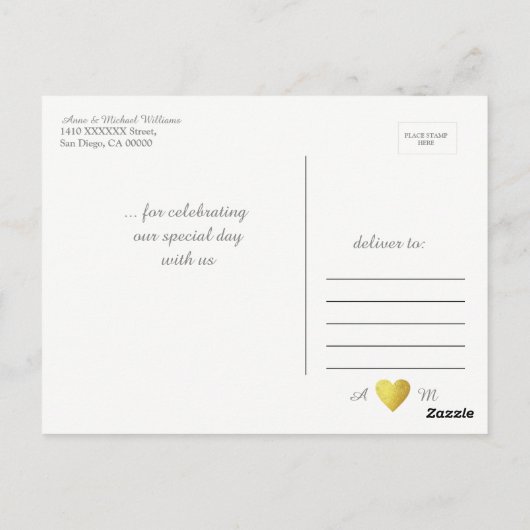 Love & Thank You Leuke bruiloft Briefkaart (Achterkant)