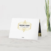 Love & Thanks Art Deco Wedding Photo Thank You Kaart (Achterkant)