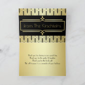 Love & Thanks Art Deco Wedding Photo Thank You Kaart (Binnen)