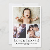Love & Thanks Baby Baptism Photo Collage Grid Bedankkaart (Voorkant)