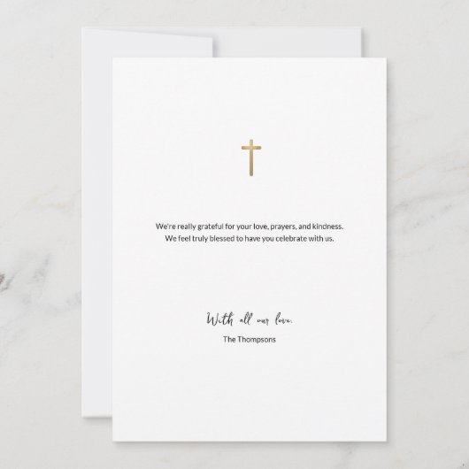 Love & Thanks Baby Baptism Photo Collage Grid Bedankkaart (Achterkant)