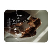 'Love & Thanks' Custom Photo Wedding Favor Magneet (Horizontaal)