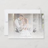 Love & Thanks Photo Wedding Botanical Transparency Bedankkaart (Voorkant)