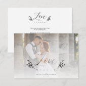 Love & Thanks Photo Wedding Botanical Transparency Bedankkaart (Voorkant / Achterkant)