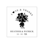 Love & Thanks Quote Wedding Bouquet Silhouette Rubberstempel (Afrduk)
