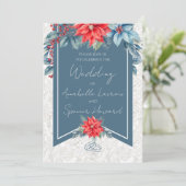 Love That Blooms in Winter Wedding Kaart (Staand voorkant)