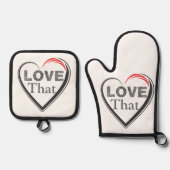 Love That Oven Mitt & Pot Holder Ovenwant & Pannenlap Set (Voorkant)