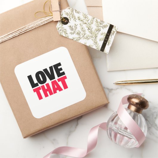 Love That Trendy Quote Minimal Rode Zwarte Sticker (Geschenken)