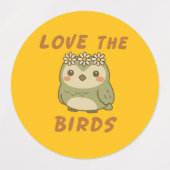 Love the Birds – Whimsical Owl with Flower Crown Labels (Design 1)