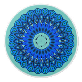 Love the Blues Mandala op Turquoise Lade knop