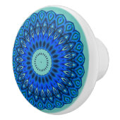 Love the Blues Mandala op Turquoise Lade knop (Rechts)