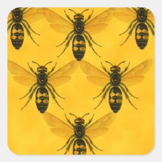 Love the Bug: Geel Jasje Squadron Vierkante Sticker