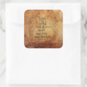 "Love the Lord" Scripture Matthew 22, Vierkante Sticker (Tas)