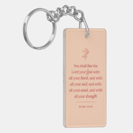 Love the Lord Your God Christian Sleutelhanger (Voorkant Links)