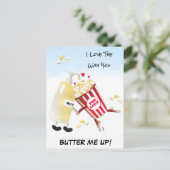 Love The Way You Butter Me Up Popcorn Love Dating Briefkaart (Staand voorkant)