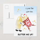 Love The Way You Butter Me Up Popcorn Love Dating Briefkaart (Voorkant / Achterkant)