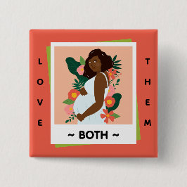 Love Them Both Pro-Life – Beeld Eer Aan Leven Knop Vierkante Button 5,1 Cm