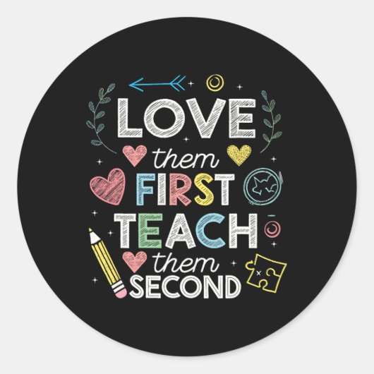 Love Them First Autisme Bewustzijn Ronde Sticker (Voorkant)