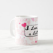 Love themed coffee mug with hearts koffiemok (Voorkant links)