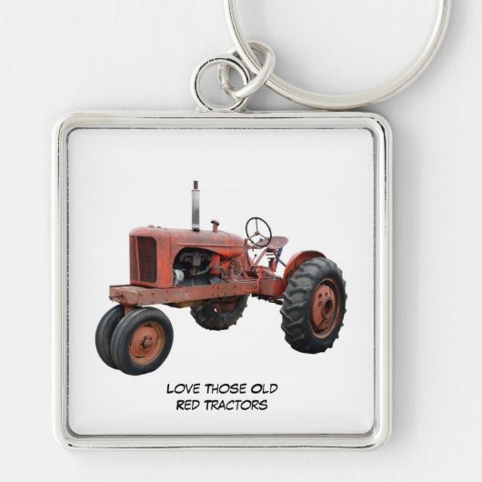 Love Those Old Red Rustic Tractors Keychain (Voorkant)