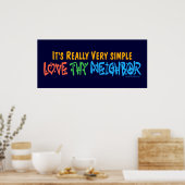 Love Thour Bour - Heart, Peace Sign Poster (Keuken)