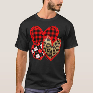 Love Three Hearts Leopard Buffalo Play Valentijn' T-shirt
