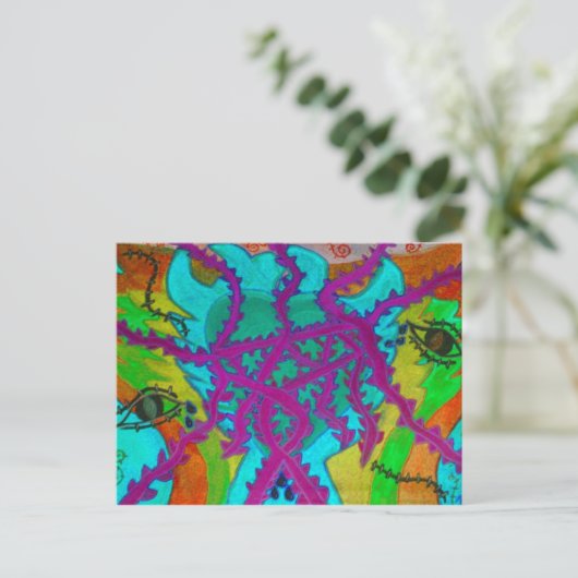 Love Through Thorns Briefkaart (Staand voorkant)