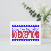 "Love Thy Bour NO EXCEPTIONS" Briefkaart (Staand voorkant)