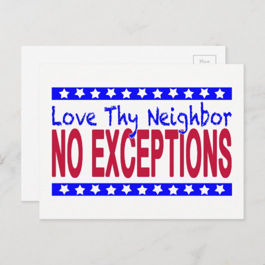 "Love Thy Bour NO EXCEPTIONS" Briefkaart (Voorkant / Achterkant)