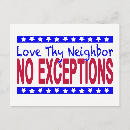 "Love Thy Bour NO EXCEPTIONS" Briefkaart (Voorkant)